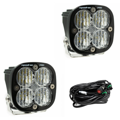 Baja Designs Squadron Pro Black LED Light Pod Pair (Wide Cornering; Clear)