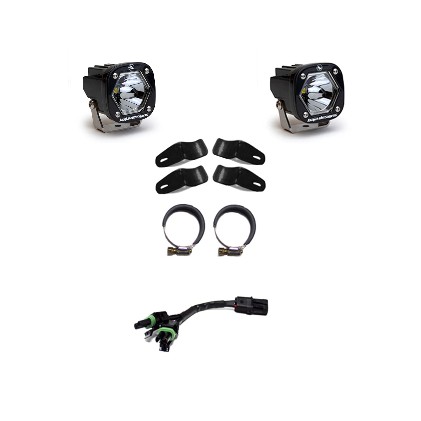 Baja Designs Moto S1 Auxiliary Light Kit (EFI; Spot; Clear)