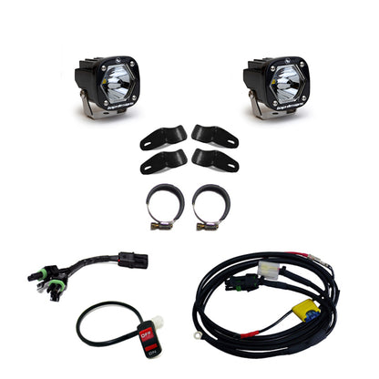 Baja Designs Moto S1 Auxiliary Light Kit (Universal Battery; Spot; Clear)