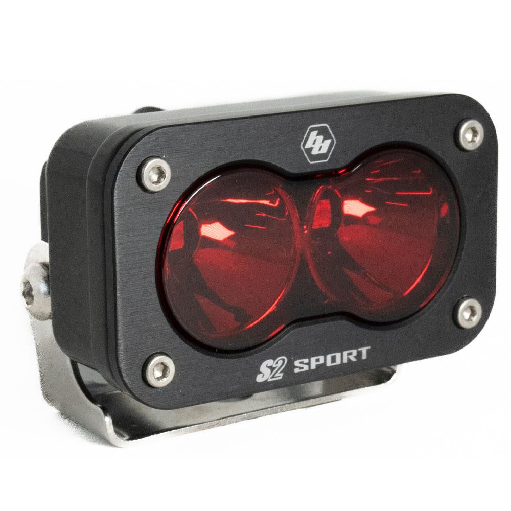Baja Designs S2 Sport Black LED Light Pod (Spot; Red)