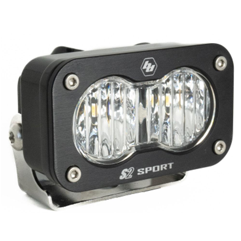 Baja Designs S2 Sport Black LED Light Pod (Wide Cornering; Clear)