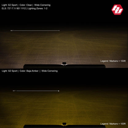 Baja Designs S2 Sport Black LED Light Pod (Wide Cornering; Baja Amber)