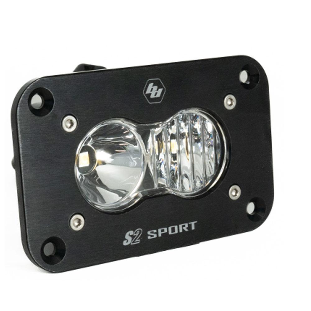 Baja Designs S2 Sport Black Flush Mount LED Light Pod (Driving/Combo; Clear)