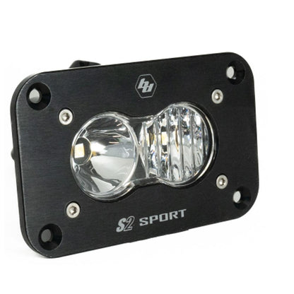 Baja Designs S2 Sport Black Flush Mount LED Light Pod (Driving/Combo; Clear)