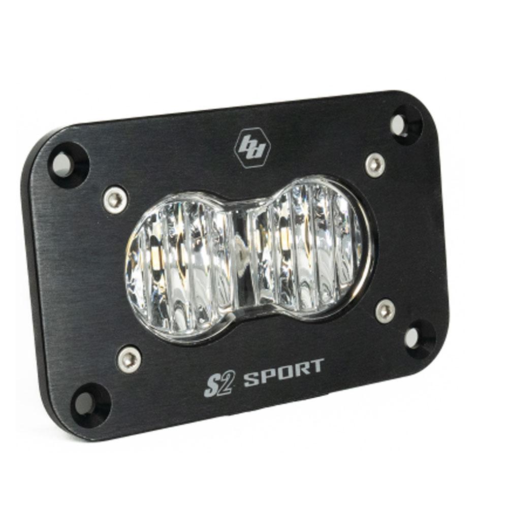 Baja Designs S2 Sport Black Flush Mount LED Light Pod (Wide Cornering; Clear)
