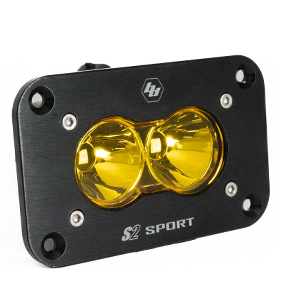Baja Designs S2 Sport Black Flush Mount LED Light Pod (Spot; Baja Amber)