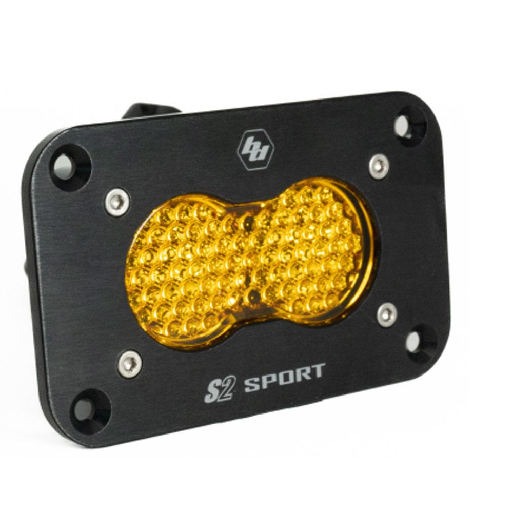 Baja Designs S2 Sport Black Flush Mount LED Light Pod (Work/Scene; Baja Amber)