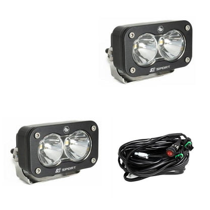 Baja Designs S2 Sport Black LED Light Pod Pair (Spot; Clear)