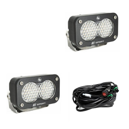 Baja Designs S2 Sport Black LED Light Pod Pair (Work/Scene; Clear)