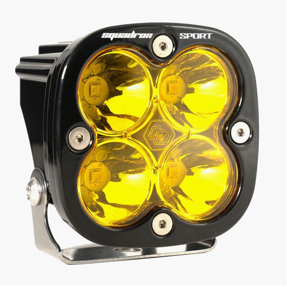 Baja Designs Squadron Sport Black LED Light Pod (Spot; Baja Amber)