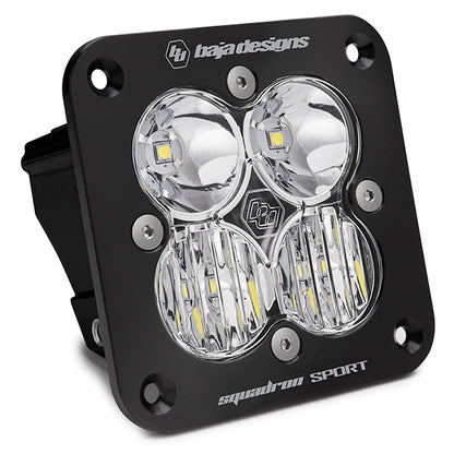 Baja Designs Squadron Sport Black Flush Mount LED Auxiliary Light Pod (Driving/Combo; Clear)