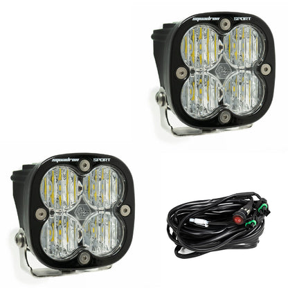 Baja Designs Squadron Sport Black LED Light Pod Pair (Wide Cornering; Clear)