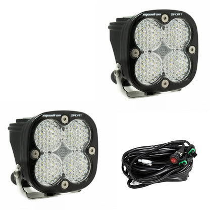 Baja Designs Squadron Sport Black LED Light Pod Pair (Work/Scene; Clear)