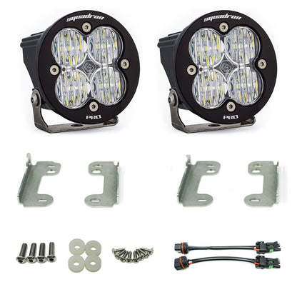 Baja Designs Squadron-R Pro Fog Pocket Kit - '10-18 Wrangler JK; w/ Standard OE Bumper (Wide Cornering; Clear)