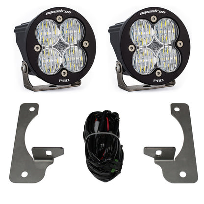 Baja Designs Squadron-R Pro Fog Pocket Kit - '10-18 Wrangler JK; w/ Premium OE Bumper (Wide Cornering; Clear)