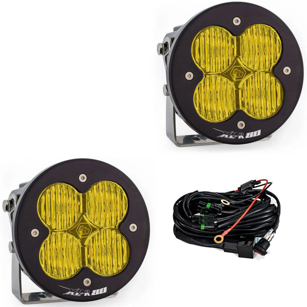 Baja Designs XL-R 80 LED Light Pod Pair (Wide Cornering; Baja Amber)