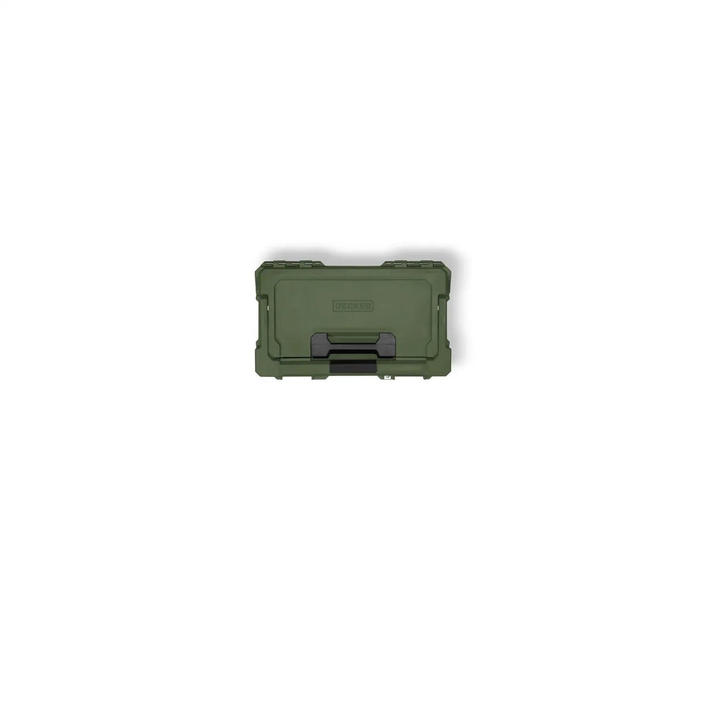 DECKED Sixer 16 Case - Includes one (1) weatherproof 16-liter latching case and one (1) Cargo Tray - In Ranger Green with black latches by DECKED