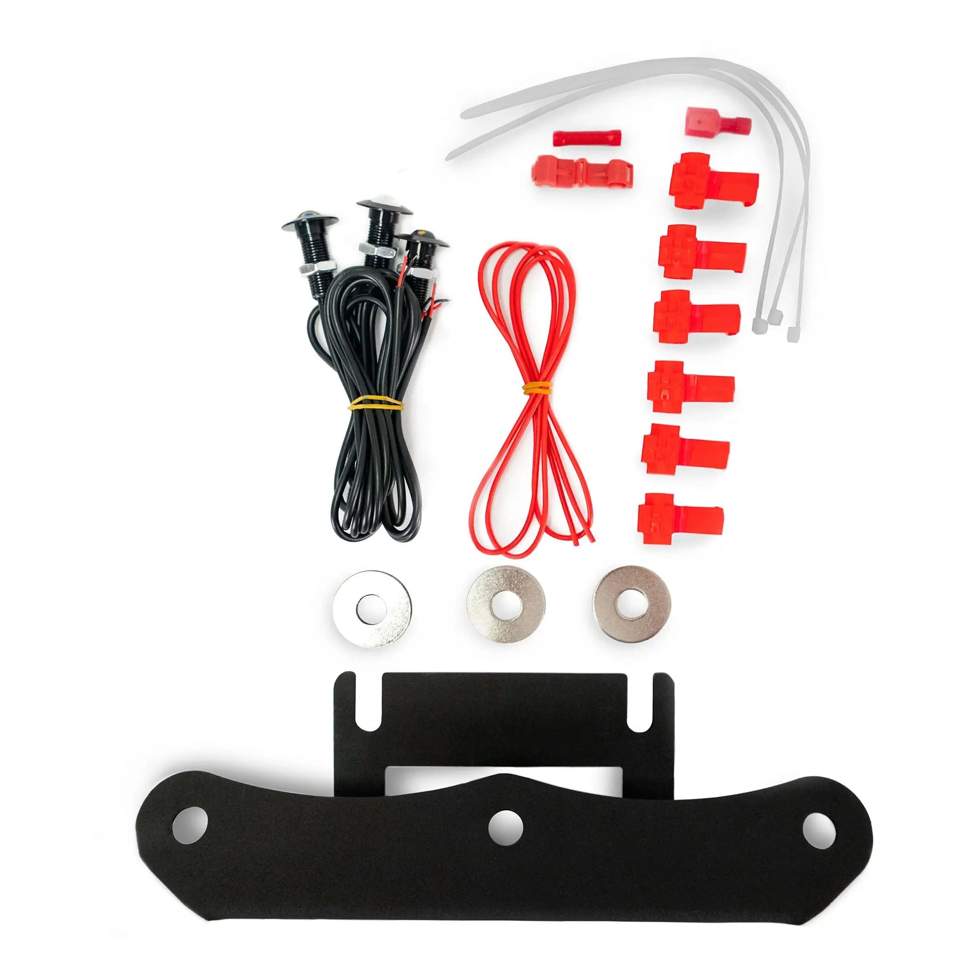 DV8 Offroad Set of three amber accent lights that install inside the front grill of the 20+ Jeep Gladiator JT. The mounting bracket is constructed from steel & powder coated & the LED lights allow your vehicle to be seen easier in low situations by DV8 Offroad