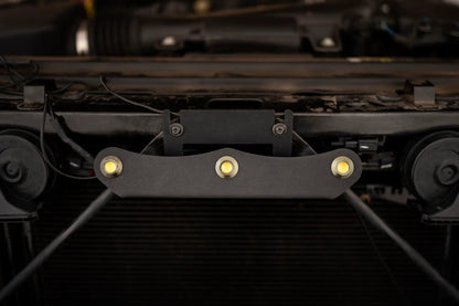 DV8 Offroad Set of three amber accent lights that install inside the front grill of the 20+ Jeep Gladiator JT. The mounting bracket is constructed from steel & powder coated & the LED lights allow your vehicle to be seen easier in low situations by DV8 Offroad