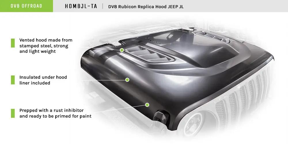 DV8 Offroad Jeep JK 10Th Anniversary Hood by DV8 Offroad