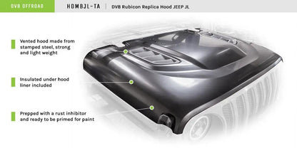 DV8 Offroad Jeep JK 10Th Anniversary Hood by DV8 Offroad