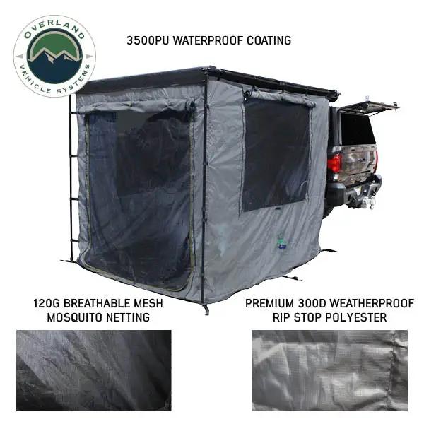 OVS HD Nomadic 2.0 Awning Room Enclosure, Grey Body, Green Trim (4 Walls & Floor) by OVS