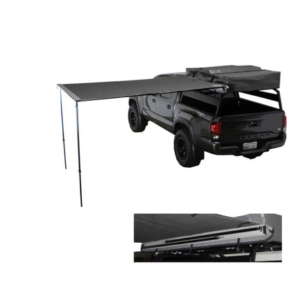 OVS HD Nomadic 2.0 - Awning, 6.5' Long, Grey Body, Green Trim & Black Travel Cover by OVS