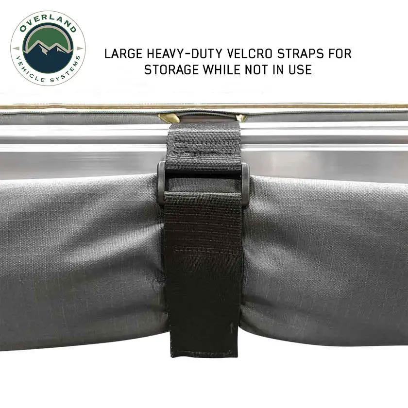 OVS HD Nomadic 2.0 - Awning, 6.5' Long, Grey Body, Green Trim & Black Travel Cover by OVS