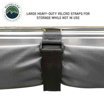 OVS HD Nomadic 2.0 - Awning, 6.5' Long, Grey Body, Green Trim & Black Travel Cover by OVS