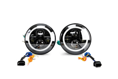 DV8 Offroad 07-18 Jeep JK Projector Headlights; Halo by DV8 Offroad