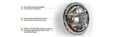 DV8 Offroad Jeep JL & JT LED Headlights Chrome by DV8 Offroad