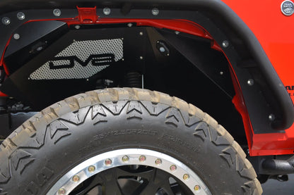 DV8 Offroad Jeep JK Front Inner Fenders With Rock Lights Black by DV8 Offroad