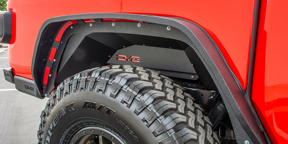DV8 Offroad Jeep JT Inner Fender; Rear; Black by DV8 Offroad
