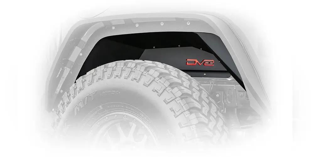 DV8 Offroad Jeep JT Inner Fender; Rear; Black by DV8 Offroad