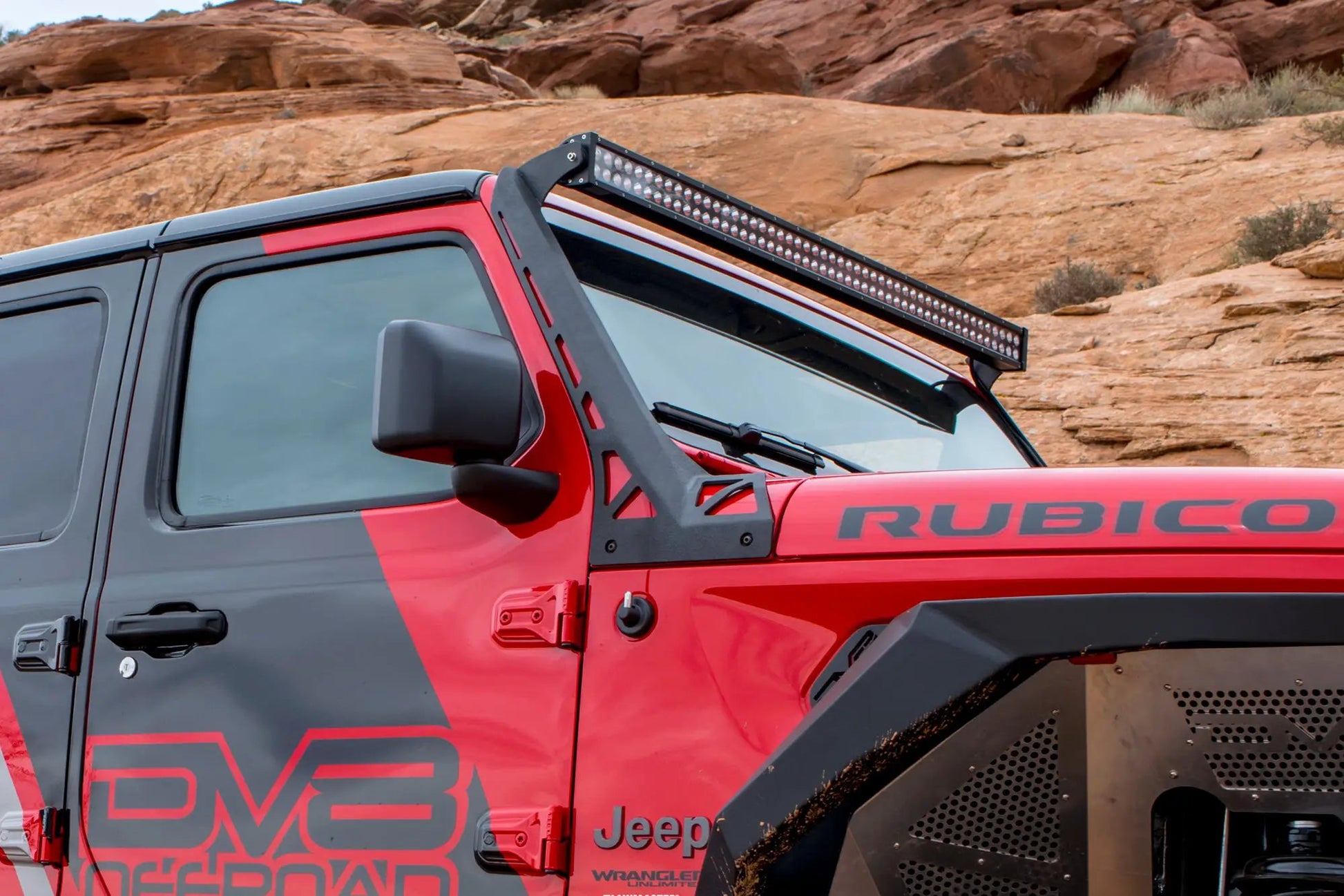 DV8 Offroad 18+ Jeep JL/20+ Jeep JT Full A-Pillar Light Mount by DV8 Offroad
