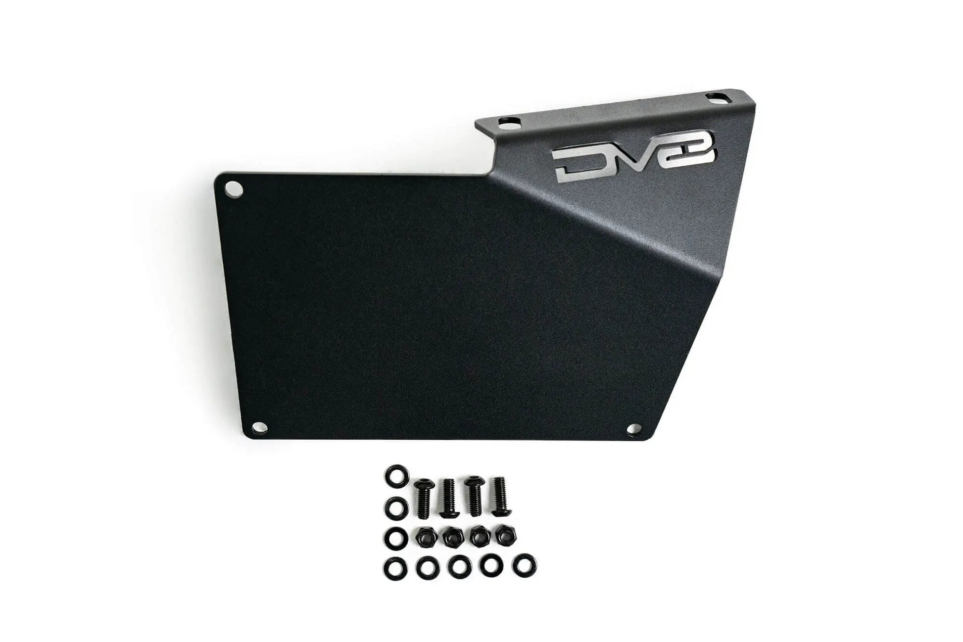 DV8 Offroad Front license plate relocation bracket places your license plate towards the side of your bumper. Our Bronco license plate bracket relocates it to the side of the bumper in a more aesthetic position.. by DV8 Offroad