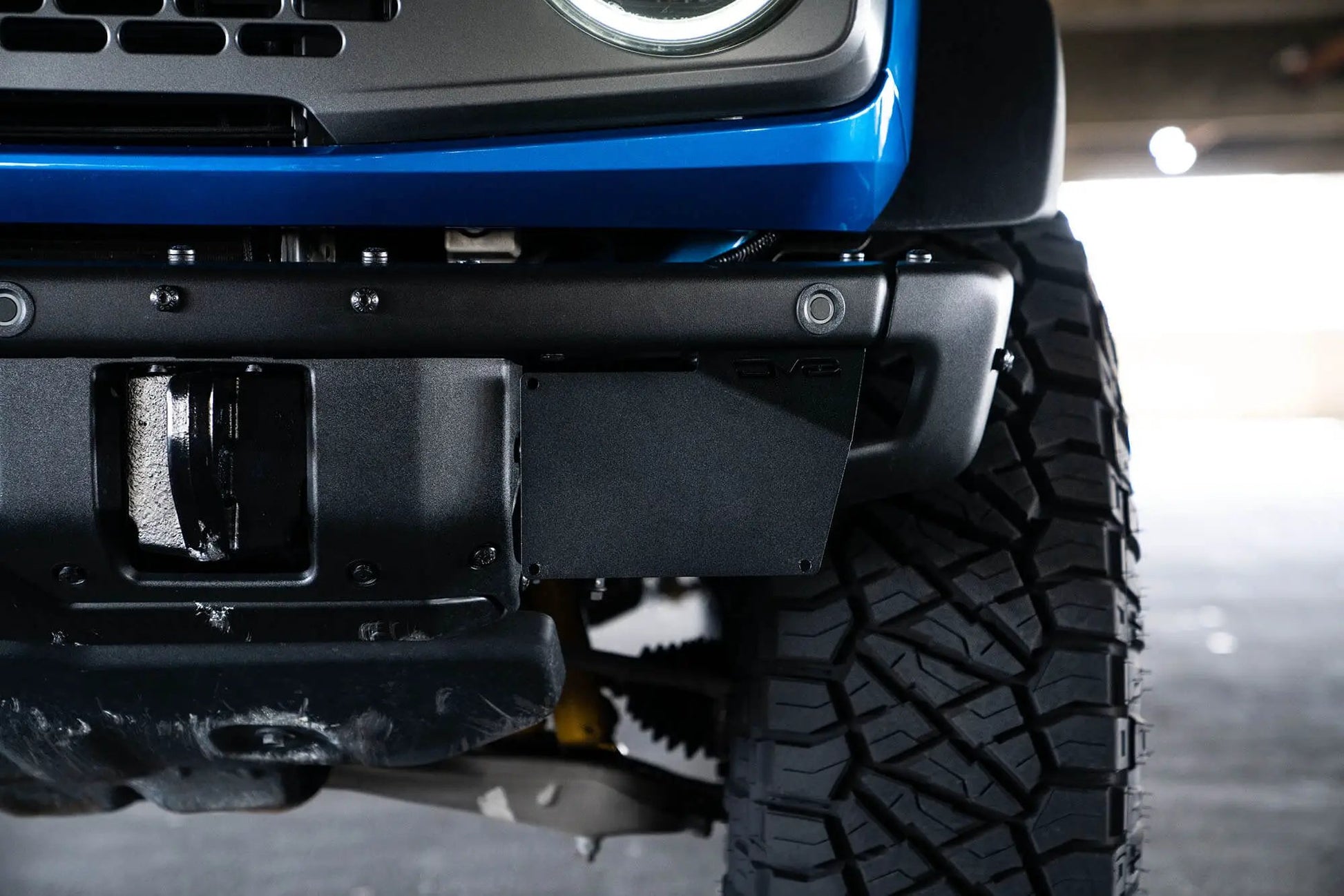 DV8 Offroad Ford Bronco Factory Front Bumper License Relocation Bracket Side by DV8 Offroad