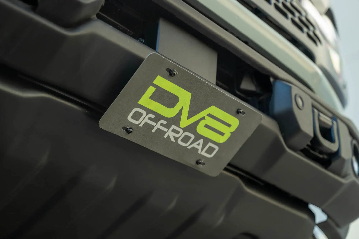 DV8 Offroad Ford Bronco Capable Bumper Slanted Front License Plate Mount by DV8 Offroad