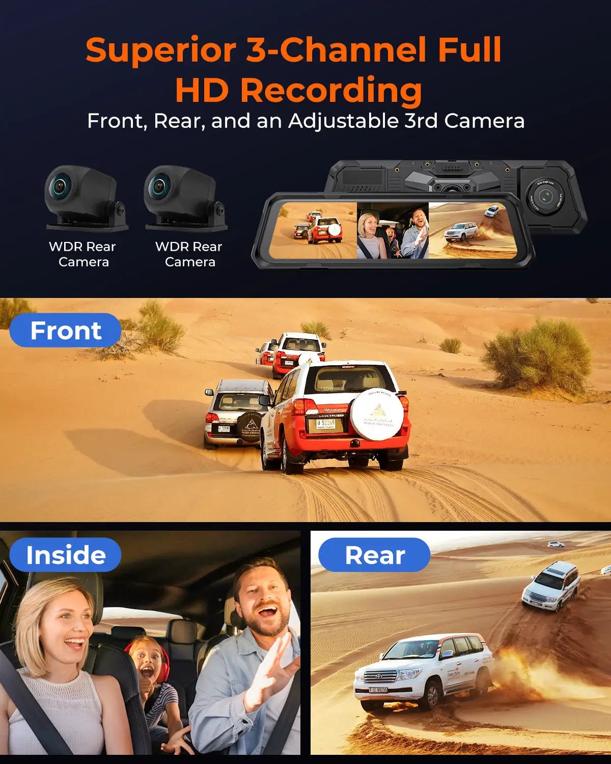 Acumen The Legend 3ch Waterproof Mirror DVR Switching System with 8-Gang in-Car Power Solid-State Switch Control Box by Acumen Camera
