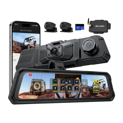 Acumen The Legend 3ch Waterproof Mirror DVR Switching System with 8-Gang in-Car Power Solid-State Switch Control Box by Acumen Camera