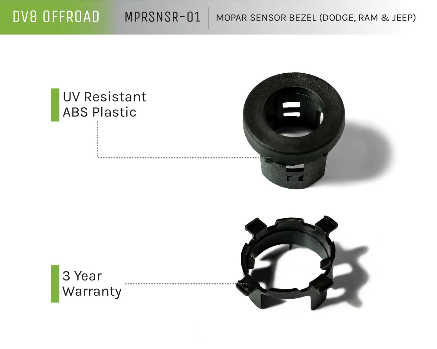 DV8 Offroad Sensor Bezel - Mopar RAM, Jeep, Dodge by DV8 Offroad