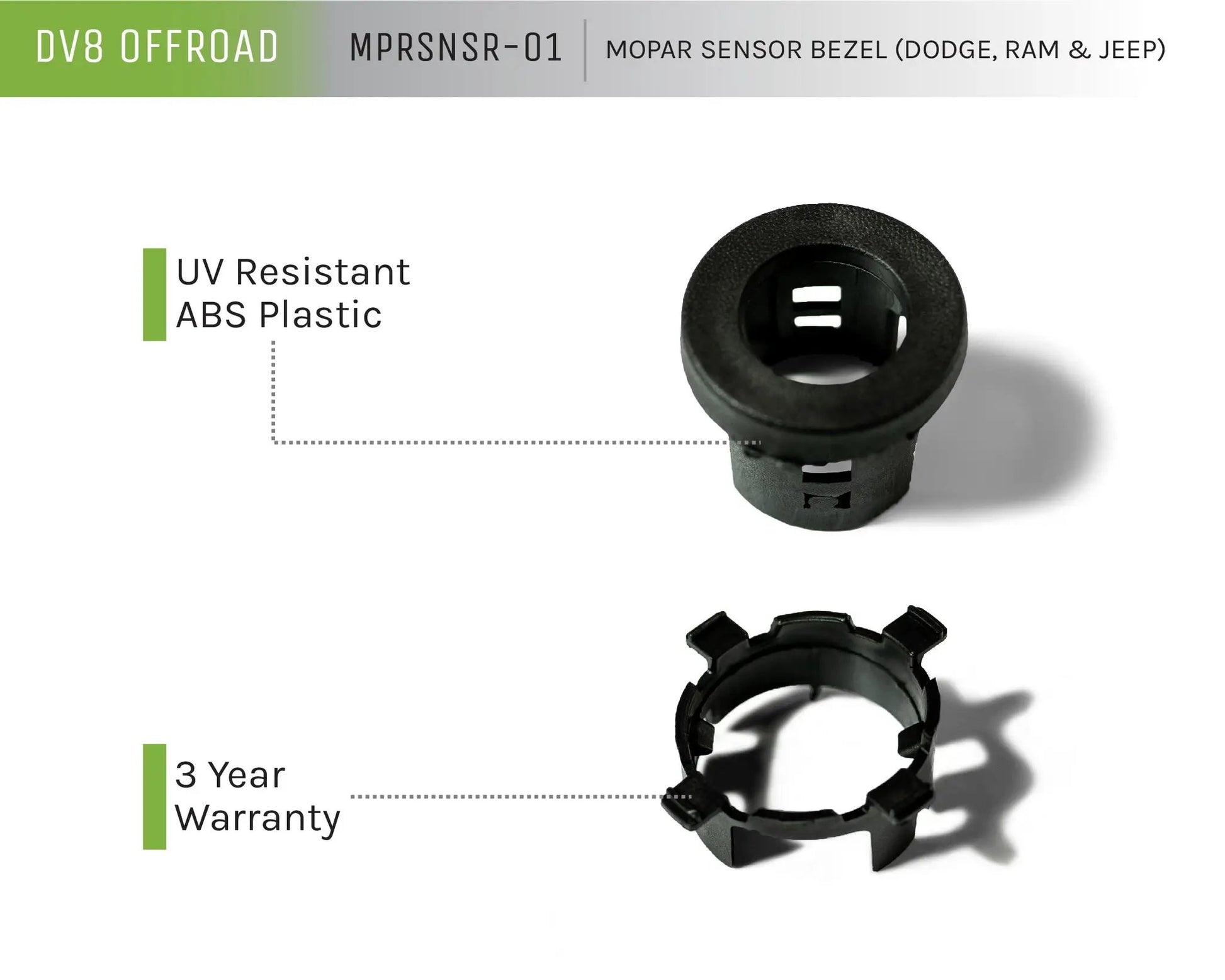 DV8 Offroad Sensor Bezel - Mopar RAM, Jeep, Dodge by DV8 Offroad