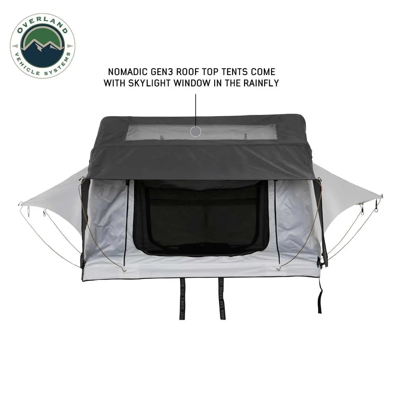OVS HD Nomadic N3E - Soft Sided Roof Top Tent, 3 Person, White Body & Dark Grey RainFly by OVS