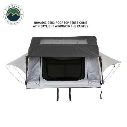 OVS HD Nomadic N3E - Soft Sided Roof Top Tent, 3 Person, White Body & Dark Grey RainFly by OVS