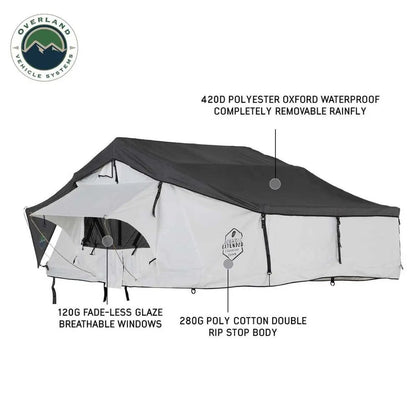 OVS HD Nomadic N3E - Soft Sided Roof Top Tent, 3 Person, White Body & Dark Grey RainFly by OVS