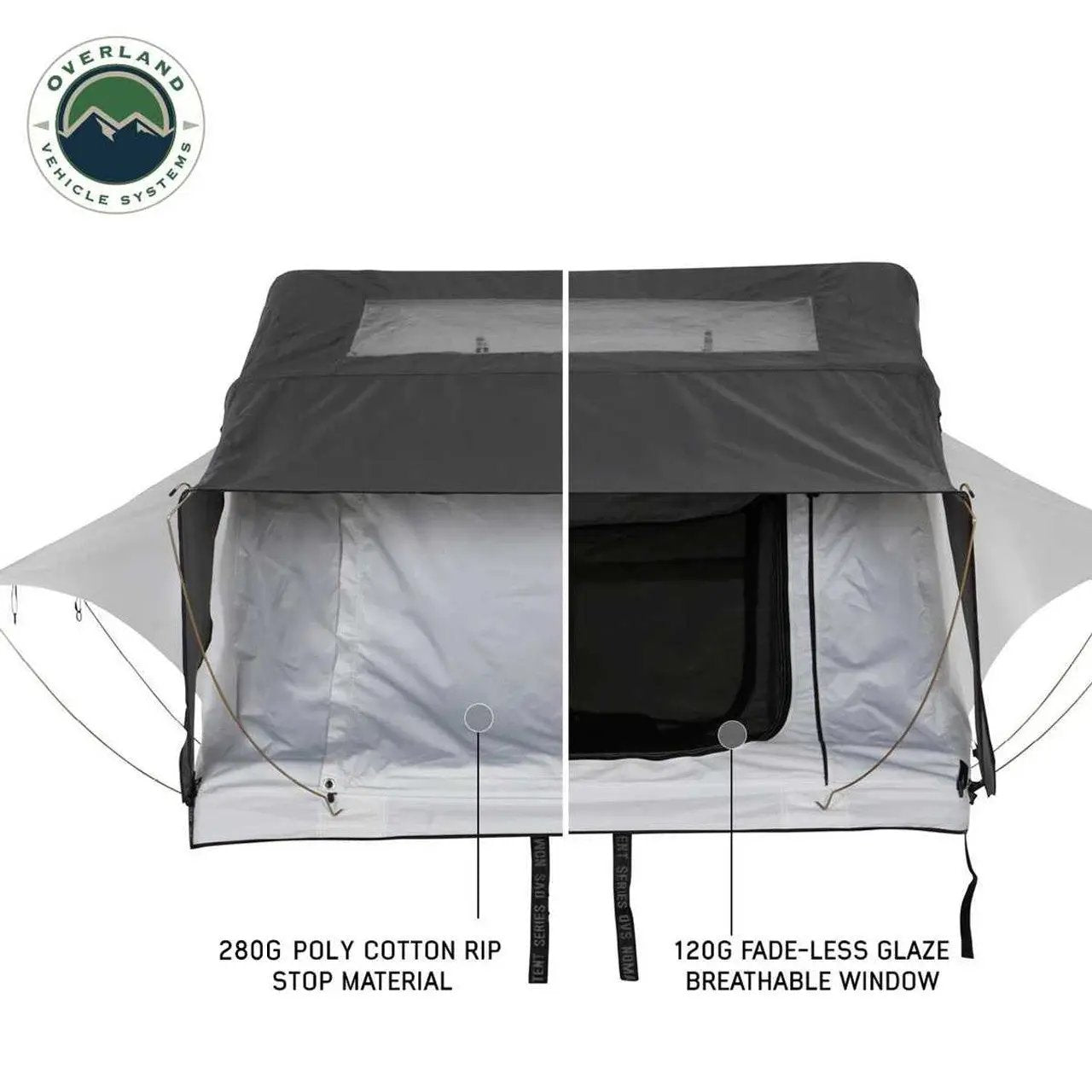OVS HD Nomadic N3E - Soft Sided Roof Top Tent, 3 Person, White Body & Dark Grey RainFly by OVS