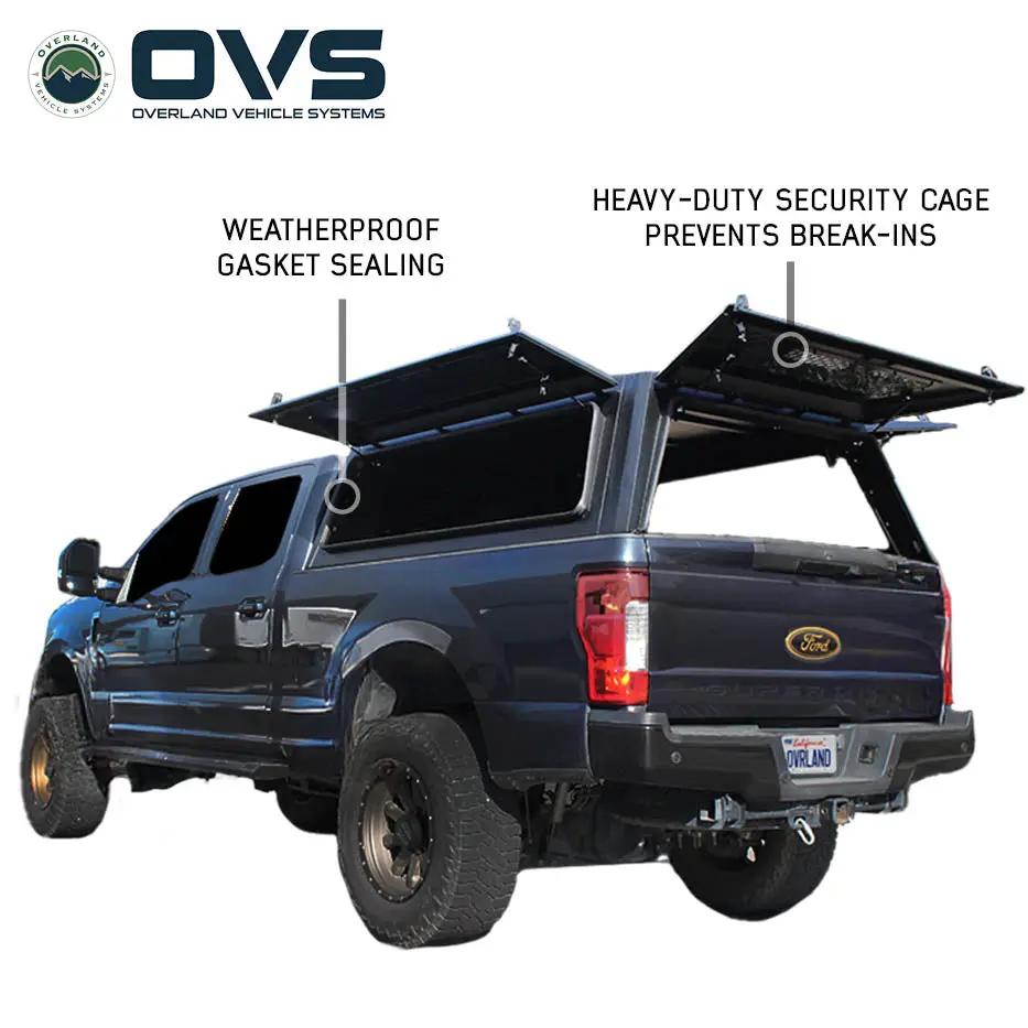 OVS Expedition - Truck Cap W/Full Wing Doors, Front and Rear Windows & 3rd Brake Light by OVS