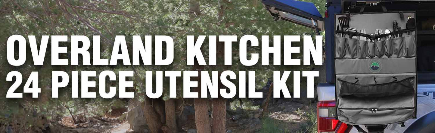 OVS Overland Kitchen Kit - 24 Piece Cooking and Utensil Kit, Hanging Carrying Case by OVS
