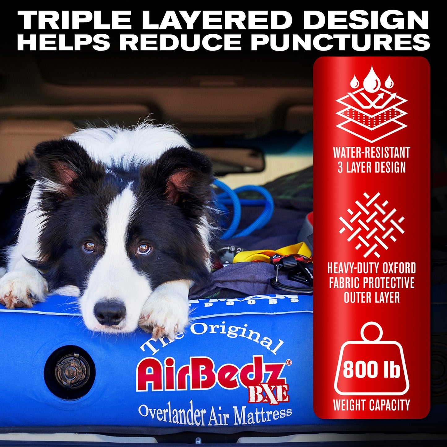AirBedz Bronco by Pittman Outdoors - PPI-BRONC_2PC Rear Seats Down Air Mattress with Built-in Rechargeable Battery Air Pump - The Original Bronco Air Mattress