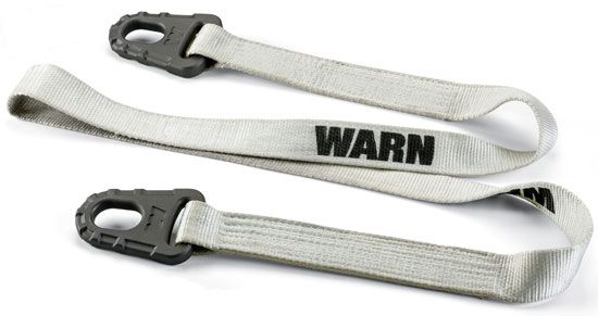 Warn 2 Inch Width x 8 Foot Length; 14400 Pound Breaking Strength; White; Nylon Webbing